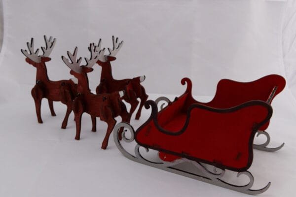 Santa sleigh and three reindeer Kit - Image 2