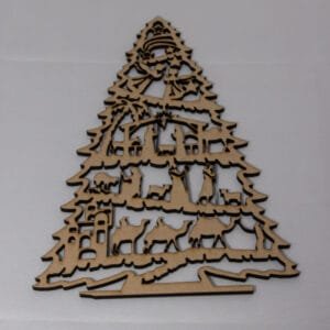 Laser Cut Nativity Tree & Stand