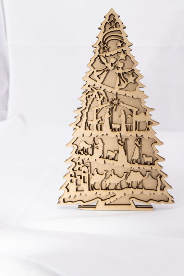 Laser Cut Nativity Tree & Stand - Image 3