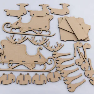 Santa sleigh and three reindeer Kit